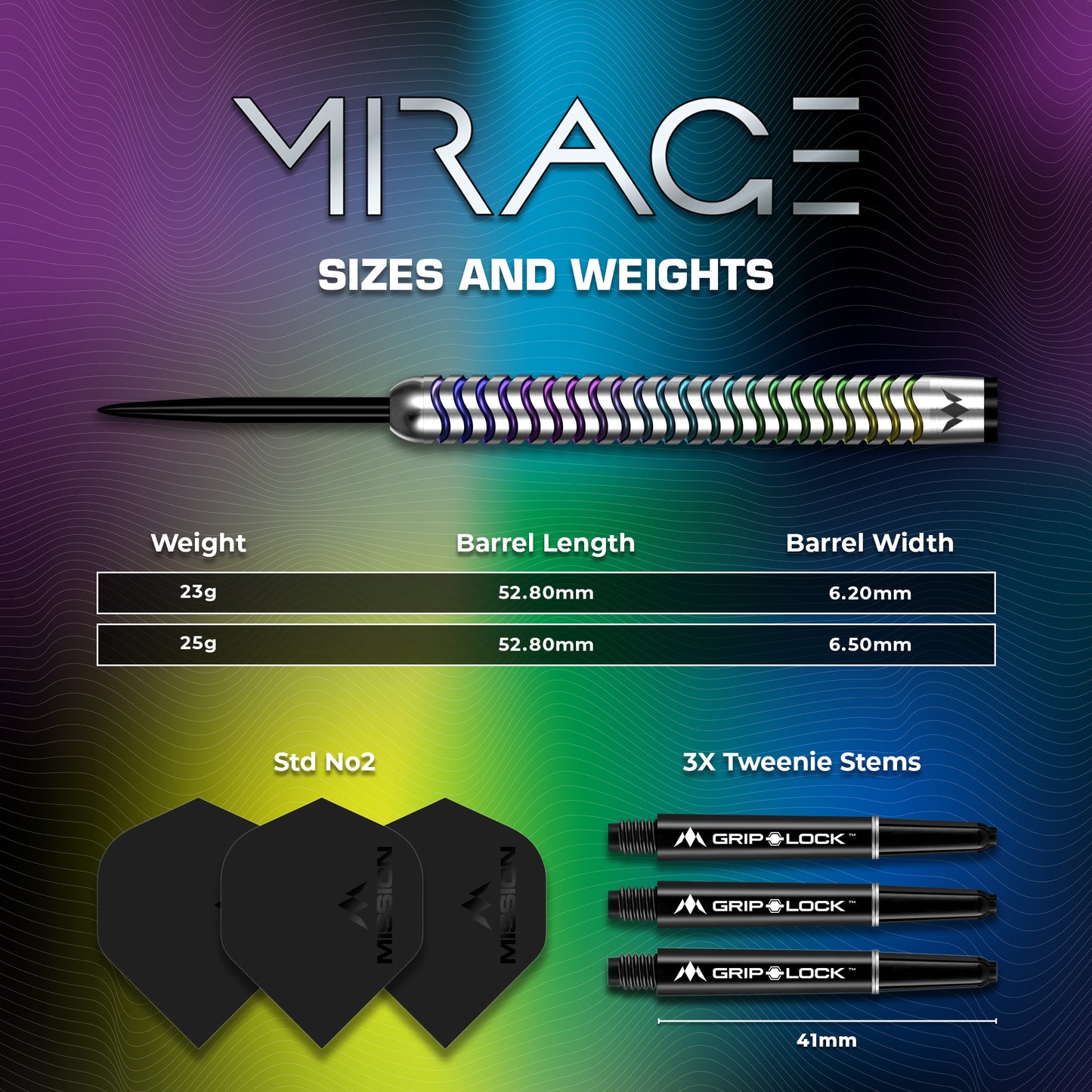 Mission Mirage Steel Tip Darts