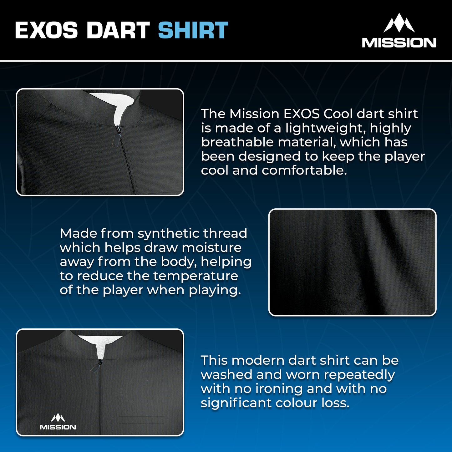 Mission EXOS Cool Collarless Darts Shirt