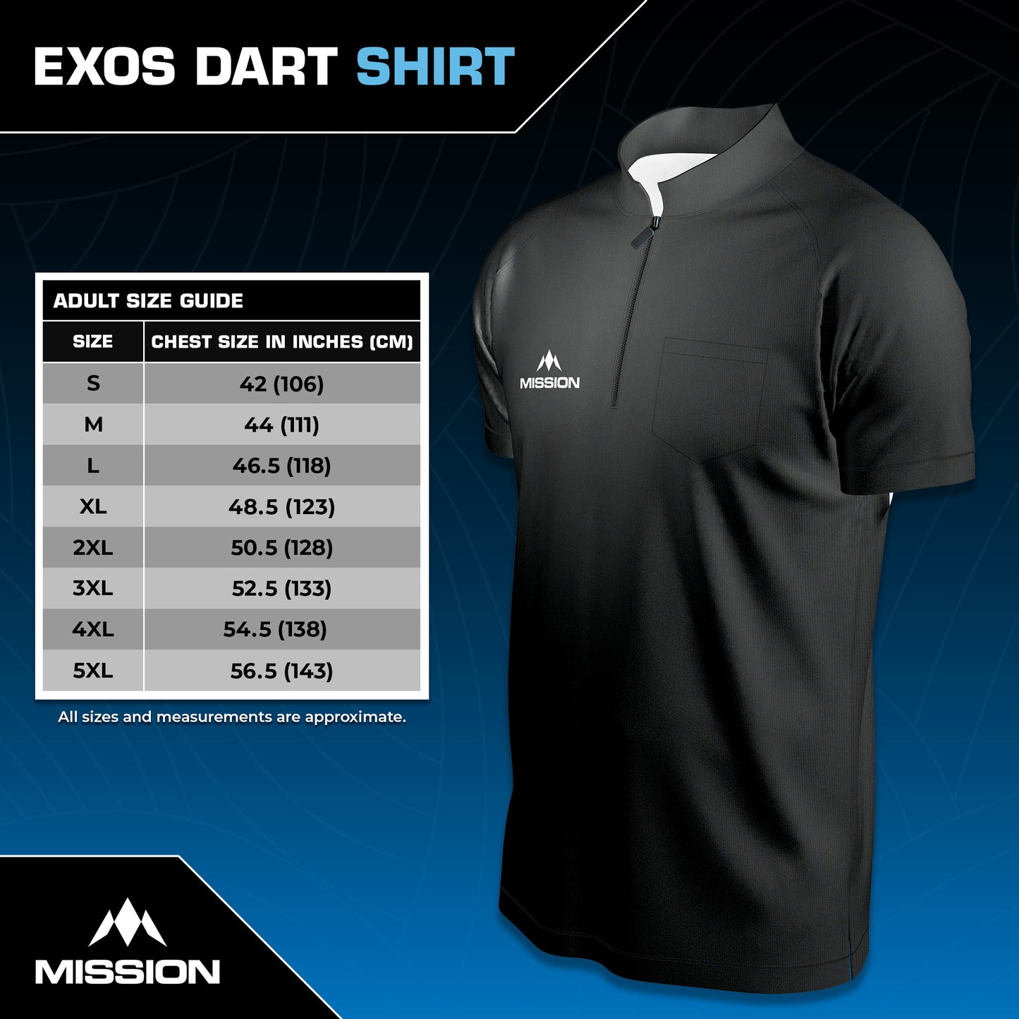 Mission EXOS Cool Collarless Darts Shirt