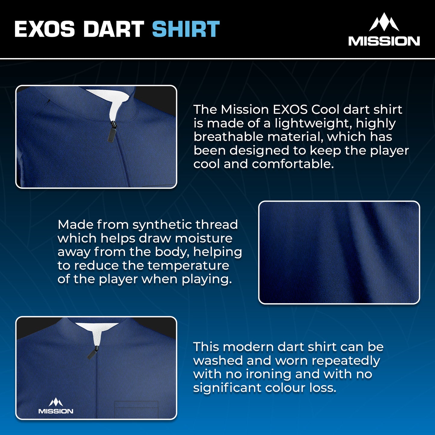 Mission EXOS Cool Collarless Darts Shirt