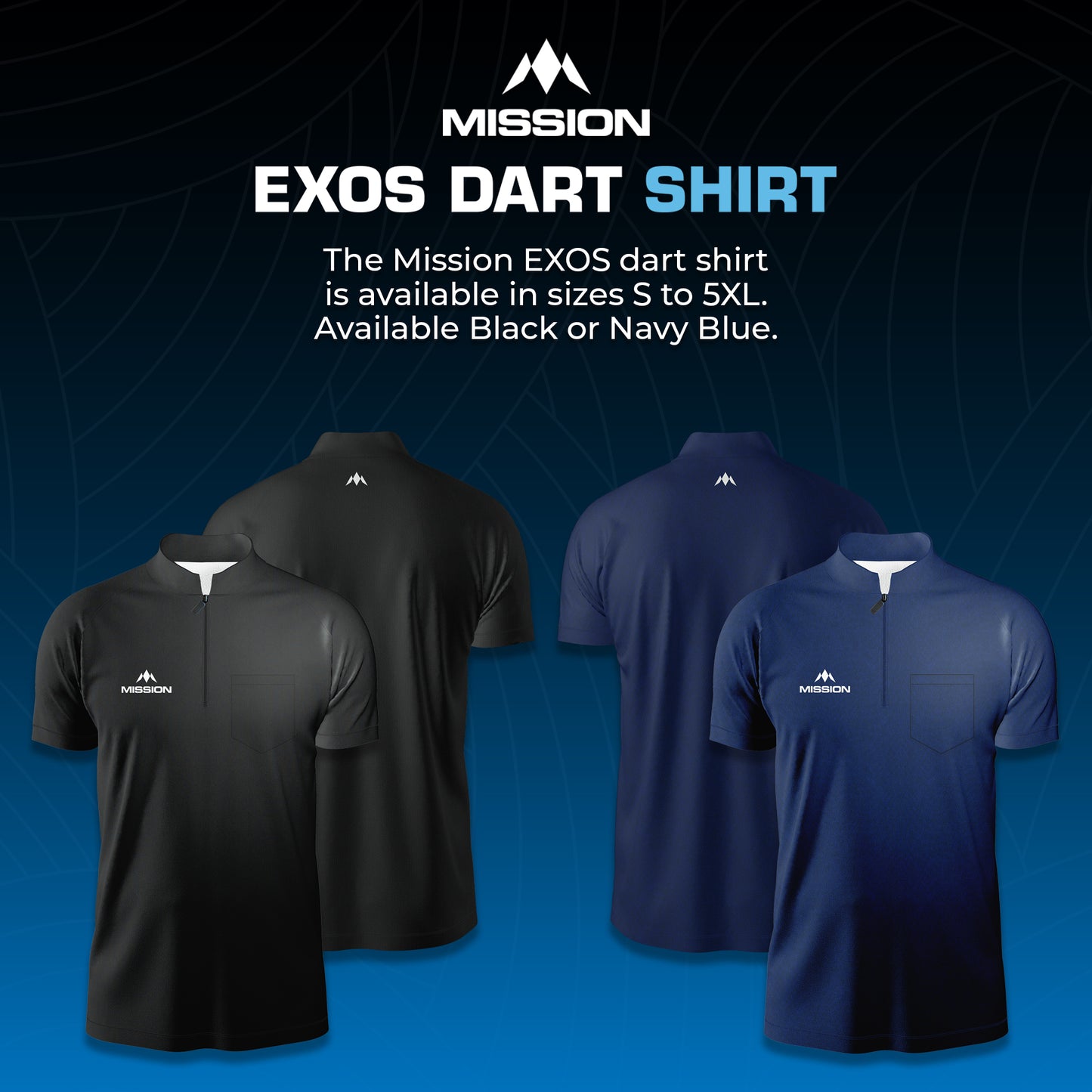 Mission EXOS Cool Collarless Darts Shirt