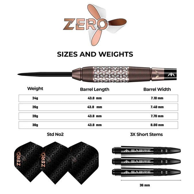 Mission Zero 97.5% Tungsten Steel Tip Darts