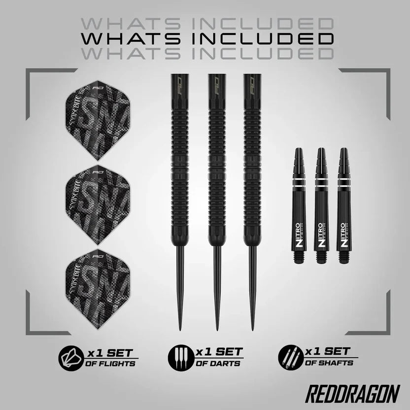 Red Dragon Peter Wright Black Mamba Steel Tip Darts