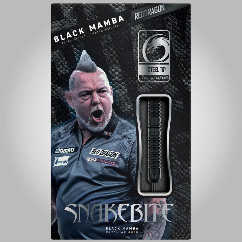 Red Dragon Peter Wright Black Mamba Steel Tip Darts