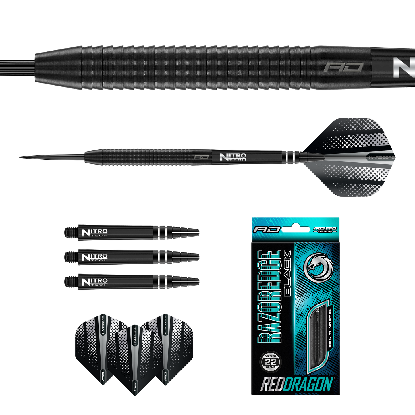 Red Dragon Razor Edge Black Steel Tip Darts