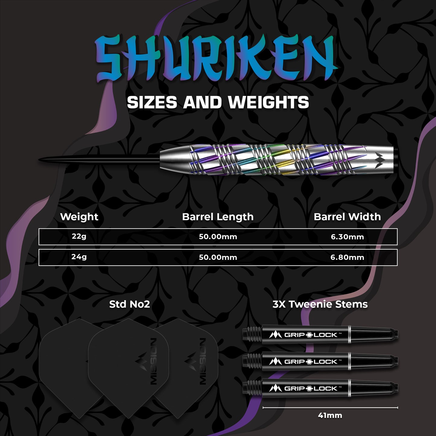 Mission Shuriken Steel Tip Darts