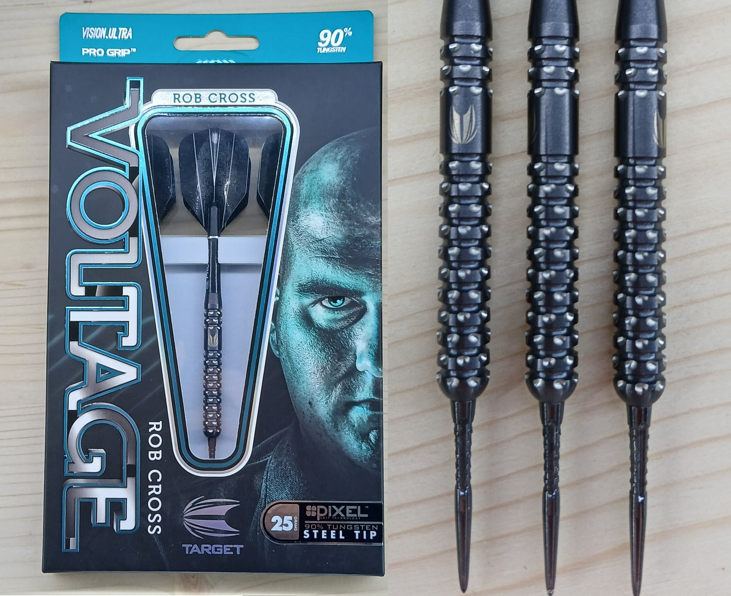 Used - Target Rob Cross Black Pixel Steel Tip Darts 25g