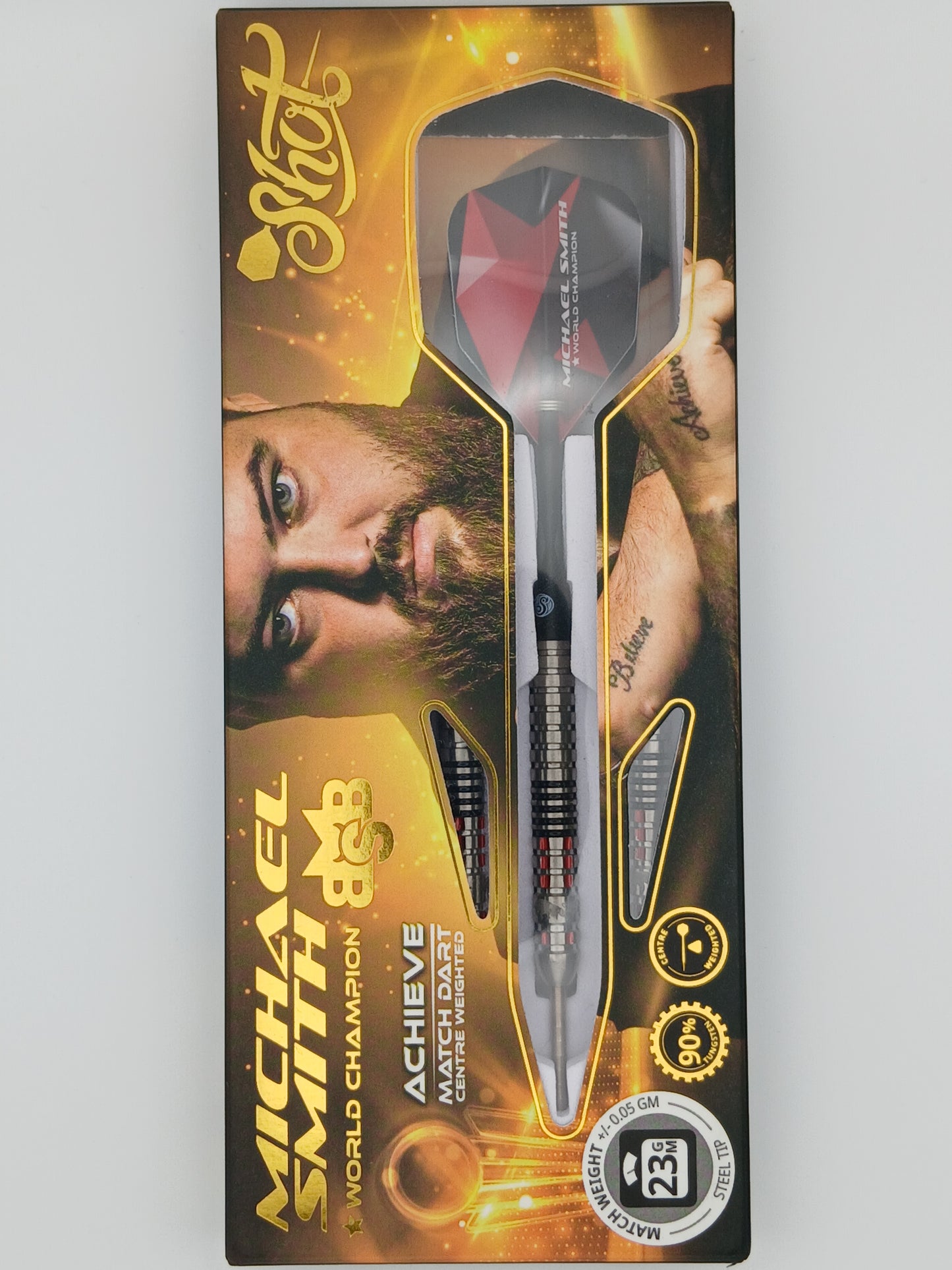 USED Shot Michael Smith Achieve Steel Tip Darts - 23g