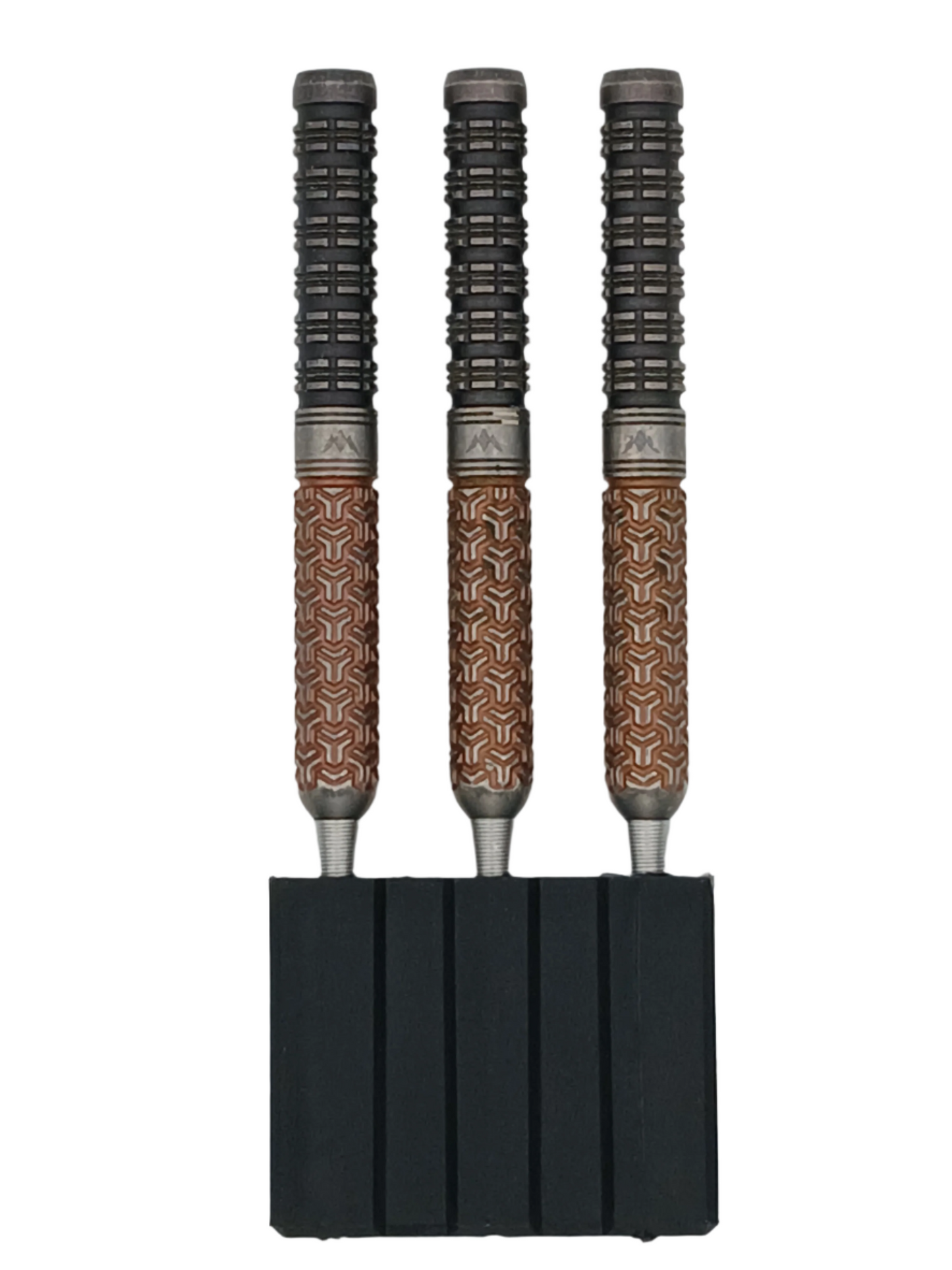 Three darts with decorative handles on a white background