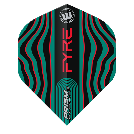 Winmau Prism Alpha Darts Flights - Fyre Black/Aqua