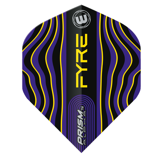 Winmau Prism Alpha Darts Flights - Fyre Purple/Yellow