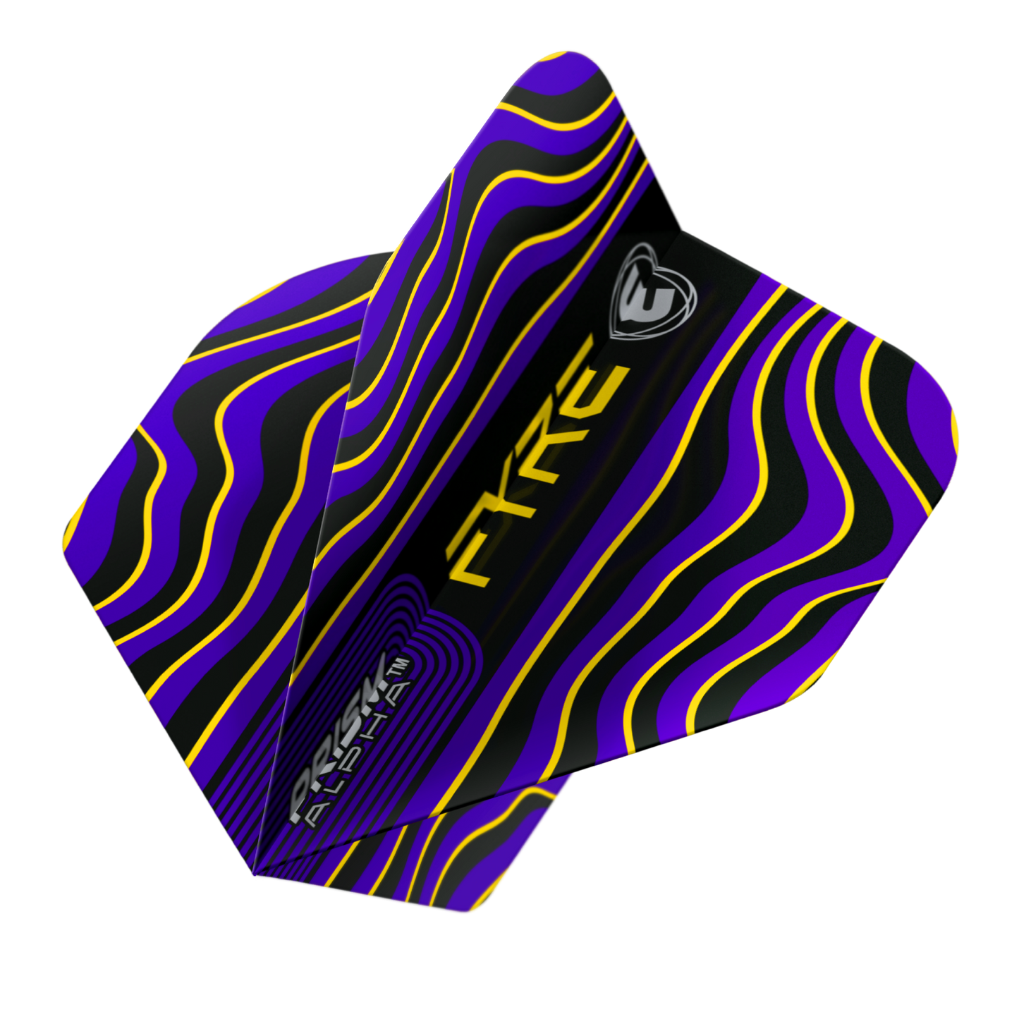 Winmau Prism Alpha Darts Flights - Fyre Purple/Yellow