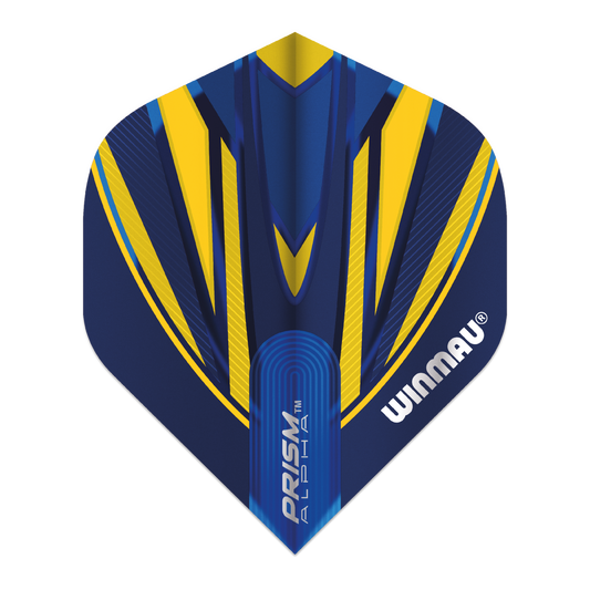 Winmau Prism Alpha Darts Flights - Blue and Yellow