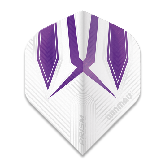 Winmau Prism Alpha Dart Flights - White and Purple